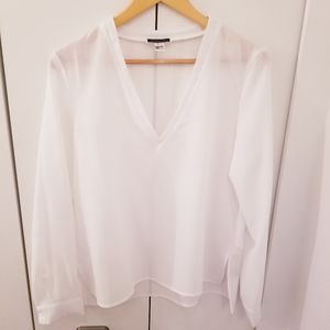 Another Story | White V Neck Blouse Top Shirt
